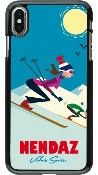 iPhone Xs Max Case Hülle - Nendaz Ski Downhill iPhone Xs Max Case Hülle - Nendaz Ski Downhill