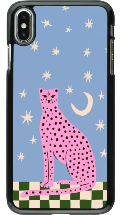 iPhone Xs Max Case Hülle - Pink leopard with stars 2026