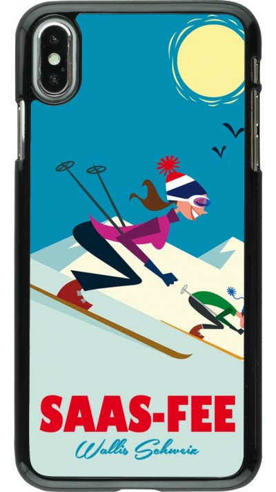 iPhone Xs Max Case Hülle - Saas-Fee Ski Downhill iPhone Xs Max Case Hülle - Saas-Fee Ski Downhill