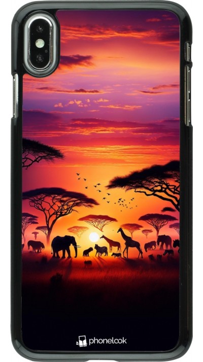 iPhone Xs Max Case Hülle - Safari Sonnenuntergang Wildtiere iPhone Xs Max Case Hülle - Safari Sonnenuntergang Wildtiere