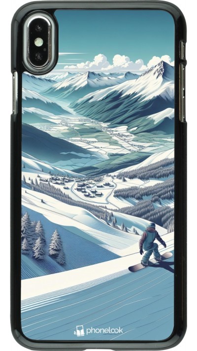 iPhone Xs Max Case Hülle - Snowboarder Berg iPhone Xs Max Case Hülle - Snowboarder Berg