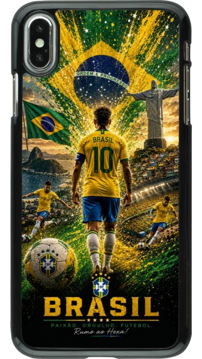 Coque iPhone Xs Max - Football Brésil splash 2026