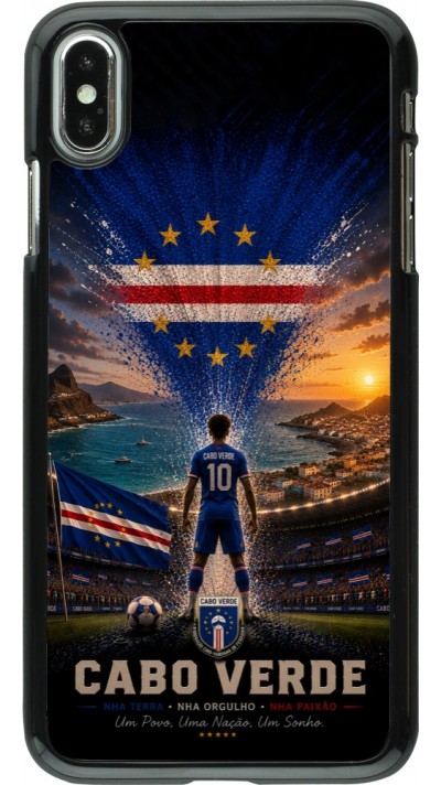Coque iPhone Xs Max - Football Cap-Vert splash 2026