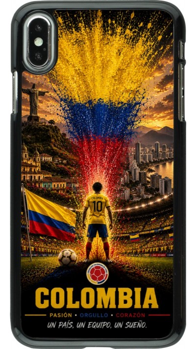 Coque iPhone Xs Max - Football Colombie splash 2026