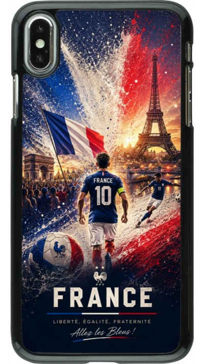 Coque iPhone Xs Max - Football France splash 2026