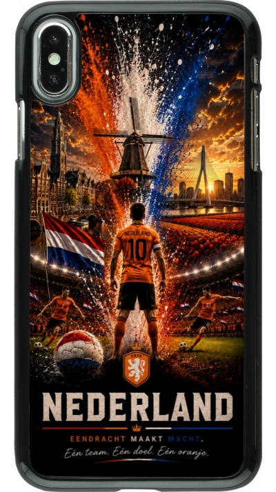 Coque iPhone Xs Max - Football Pays-Bas splash 2026
