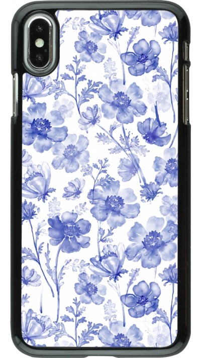 iPhone Xs Max Case Hülle - Spring 23 watercolor blue flowers iPhone Xs Max Case Hülle - Spring 23 watercolor blue flowers