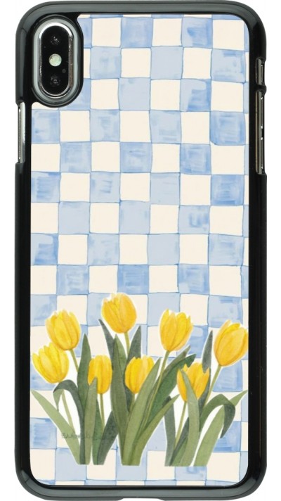 Coque iPhone Xs Max - Blue vichy tulips Spring 2026