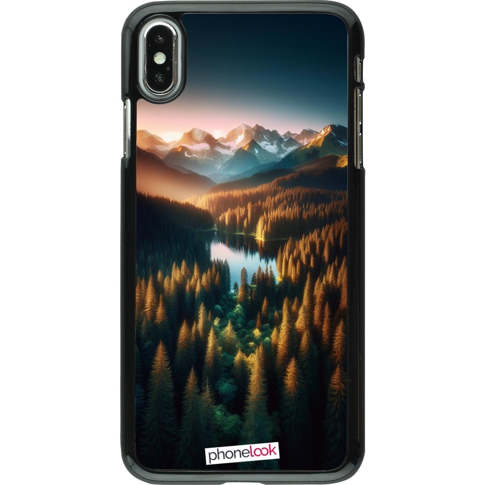 iPhone Xs Max Case Hülle - Sonnenuntergang Waldsee