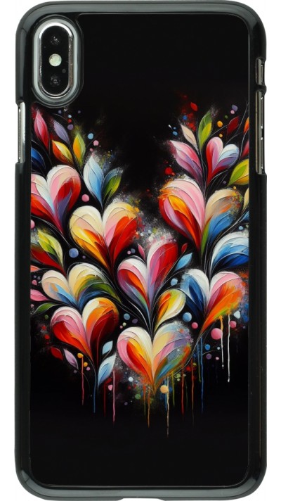iPhone Xs Max Case Hülle - Valentin 2024 Schwarzes Herz Abstrakt iPhone Xs Max Case Hülle - Valentin 2024 Schwarzes Herz Abstrakt
