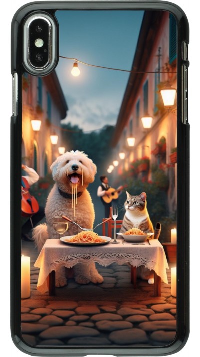 iPhone Xs Max Case Hülle - Valentin 2024 Hund & Katze Kerzenlicht iPhone Xs Max Case Hülle - Valentin 2024 Hund & Katze Kerzenlicht