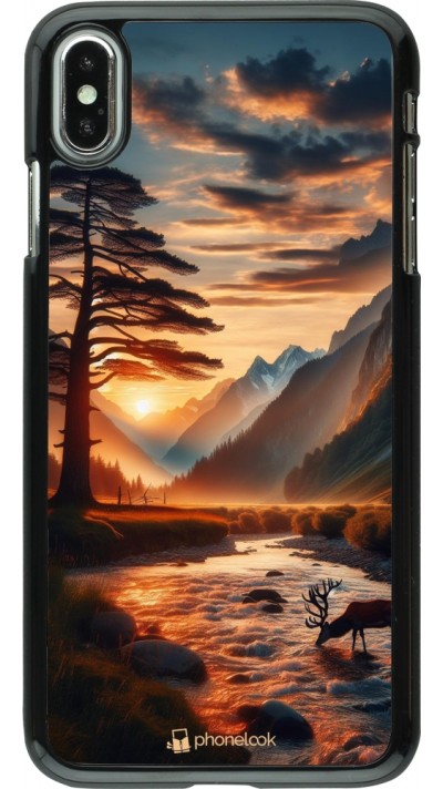 iPhone Xs Max Case Hülle - Tal Sonnenuntergang Hirsch Baum iPhone Xs Max Case Hülle - Tal Sonnenuntergang Hirsch Baum