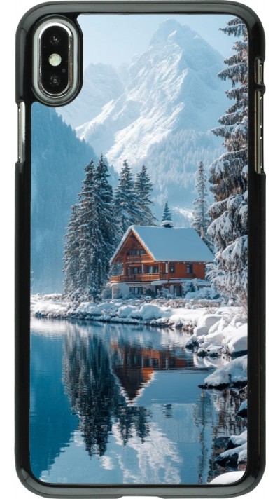 Coque iPhone Xs Max - Winter 25 Winter house forest day