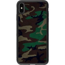 Coque iPhone Xs Max - Silicone rigide noir Camouflage 3
