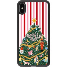 iPhone Xs Max Case Hülle - Silikon schwarz Christmas 25 Happy Holiday