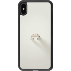 iPhone Xs Max Case Hülle - Silikon schwarz Mini Regenbogen Minimal