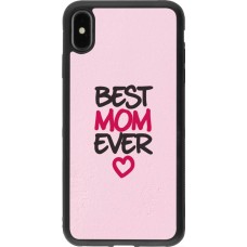 iPhone Xs Max Case Hülle - Silikon schwarz Mom 2023 best Mom ever pink