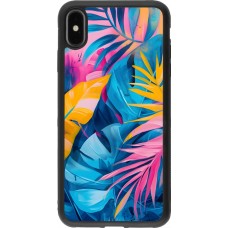 iPhone Xs Max Case Hülle - Silikon schwarz Palms Blue