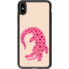 iPhone Xs Max Case Hülle - Silikon schwarz Pink crocodile 2026