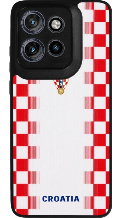 Coque Motorola Moto S50 - Silicone rigide noir Maillot de football Croatie 2026 personnalisable