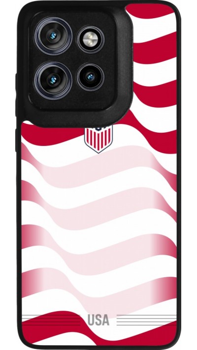 Coque Motorola Moto S50 - Silicone rigide noir Maillot de football États-Unis 2026 personnalisable