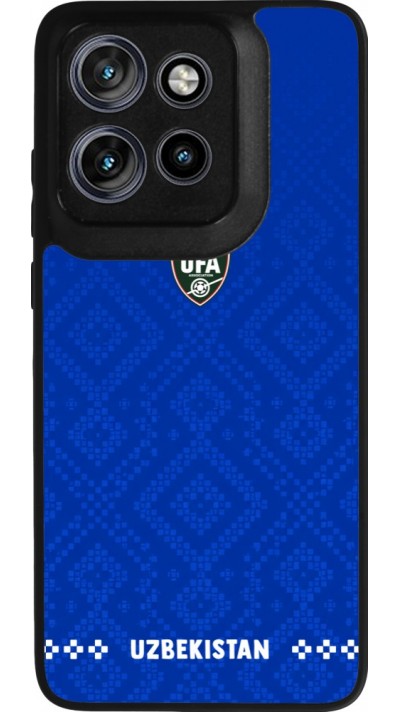 Coque Motorola Moto S50 - Silicone rigide noir Maillot de football Ouzbékistan 2026 personnalisable