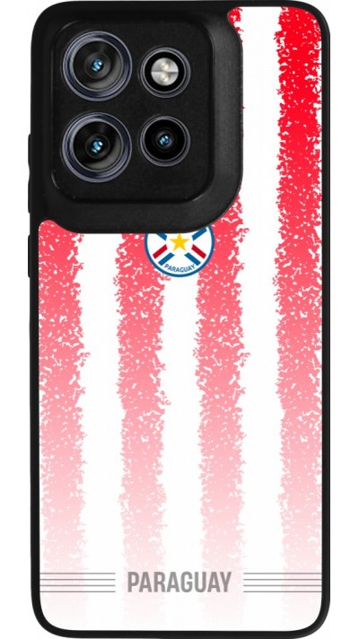Coque Motorola Moto S50 - Silicone rigide noir Maillot de football Paraguay 2026 personnalisable
