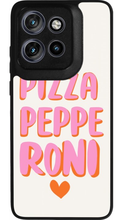 Coque Motorola Moto S50 - Silicone rigide noir Pizza pepperoni 2026