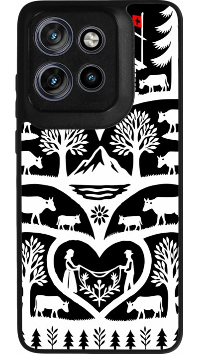 Coque Motorola Moto S50 - Silicone rigide noir Poya Suisse 2 noir