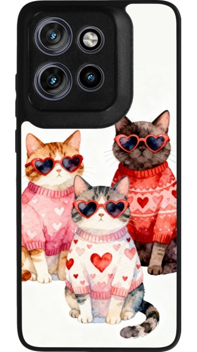 Coque Motorola Moto S50 - Silicone rigide noir Saint Valentines Day 26 Cat Love