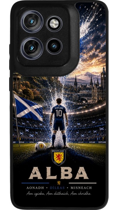 Coque Motorola Moto S50 - Silicone rigide noir Football Écosse splash 2026