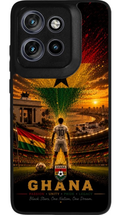 Coque Motorola Moto S50 - Silicone rigide noir Football Ghana splash 2026