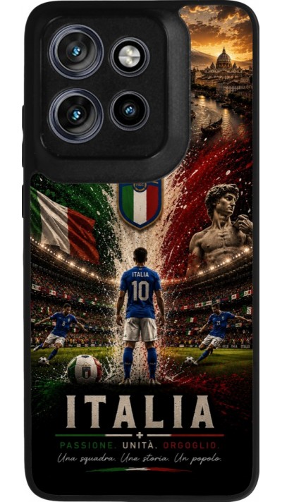 Coque Motorola Moto S50 - Silicone rigide noir Football Italie splash 2026