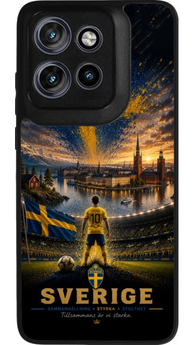 Coque Motorola Moto S50 - Silicone rigide noir Football Suède splash 2026