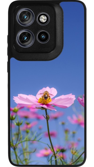 Coque Motorola Moto S50 - Silicone rigide noir Bee on a flower Spring 2026