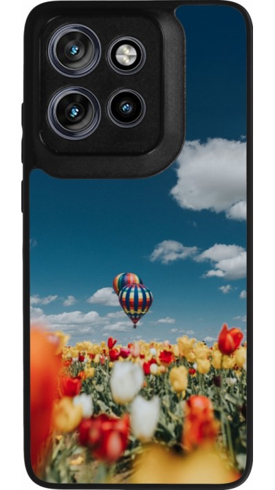 Coque Motorola Moto S50 - Silicone rigide noir Hot air balloon Spring 2026
