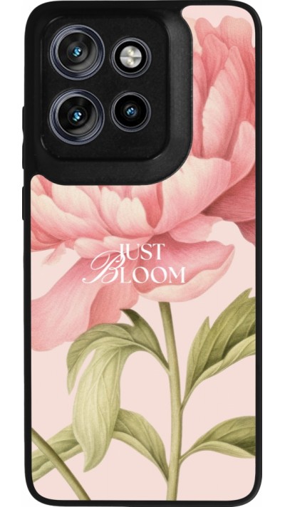 Coque Motorola Moto S50 - Silicone rigide noir Just Bloom Spring 2026