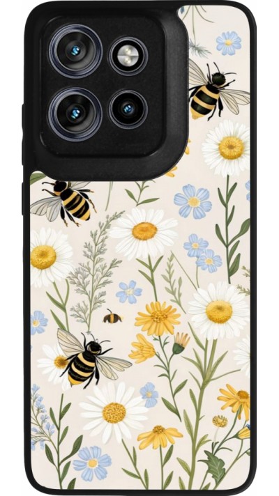 Coque Motorola Moto S50 - Silicone rigide noir Pattern bees Spring 2026
