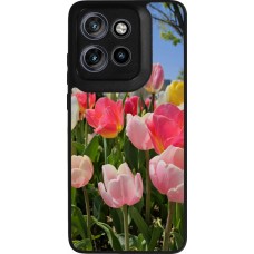 Motorola Moto S50 Case Hülle - Silikon schwarz Tulips Spring 2026