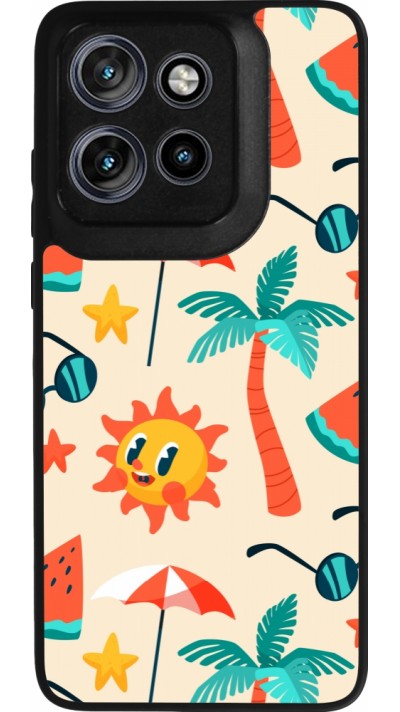 Coque Motorola Moto S50 - Silicone rigide noir Summer 2025 Pattern soleil