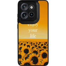 Coque Motorola Moto S50 - Silicone rigide noir Summer 2026 Enjoy your life