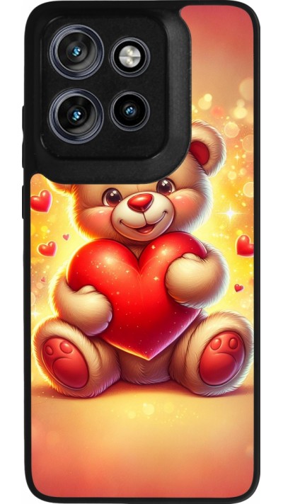 Motorola Moto S50 Case Hülle - Silikon schwarz Valentin 2024 Teddy Liebe