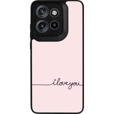 Motorola Moto S50 Case Hülle - Silikon schwarz Valentine 2023 i love you writing