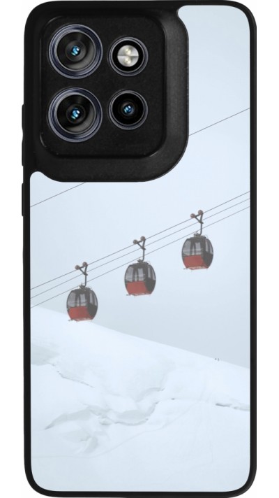 Coque Motorola Moto S50 - Silicone rigide noir Winter 22 ski lift