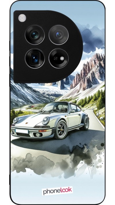 OnePlus 12 Case Hülle - Silikon schwarz Porsche 911 Berg Aquarell