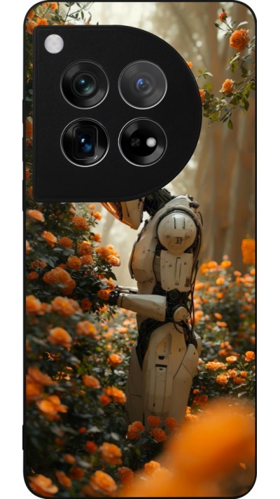 OnePlus 12 Case Hülle - Silikon schwarz Astronaut flowers 2025