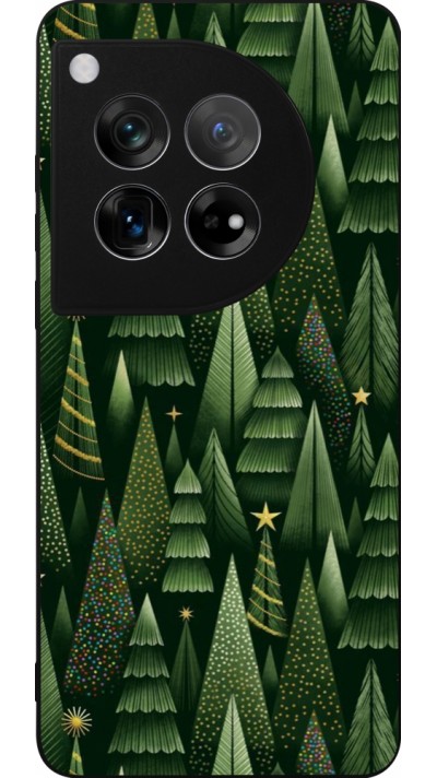 Coque OnePlus 12 - Silicone rigide noir Christmas 25 Pattern Xmas Tree