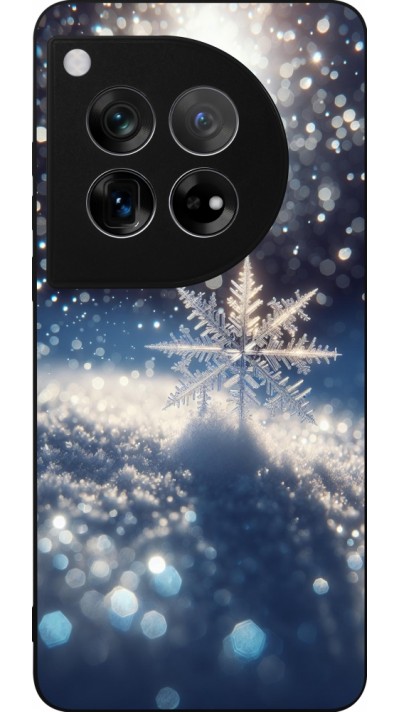 OnePlus 12 Case Hülle - Silikon schwarz Schneeflocke Solar Glanz