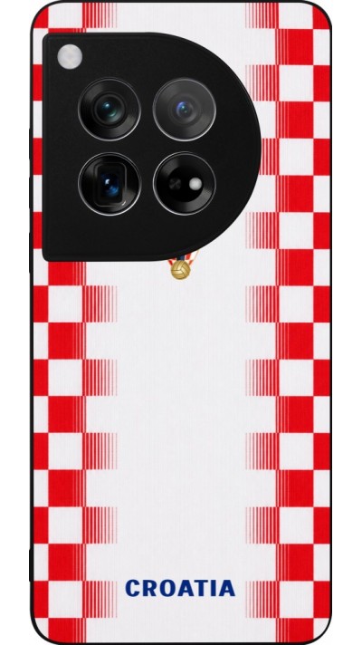 Coque OnePlus 12 - Silicone rigide noir Maillot de football Croatie 2026 personnalisable