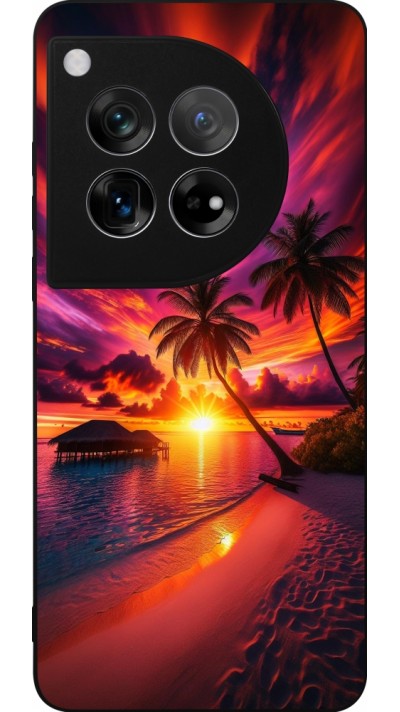 OnePlus 12 Case Hülle - Silikon schwarz Malediven Abenddämmerung Glückseligkeit